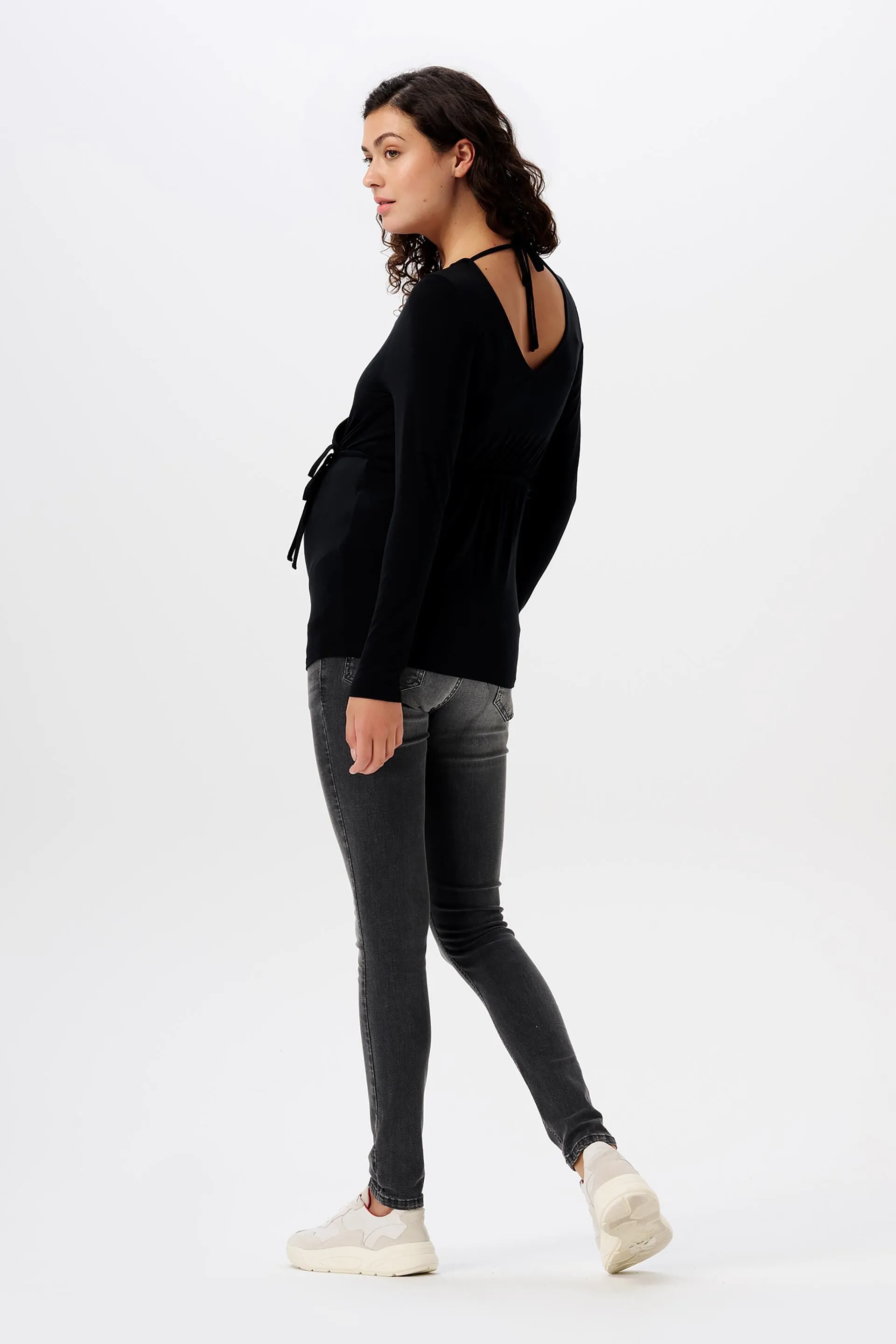 Maglia maternity a maniche lunghe con scollo a V