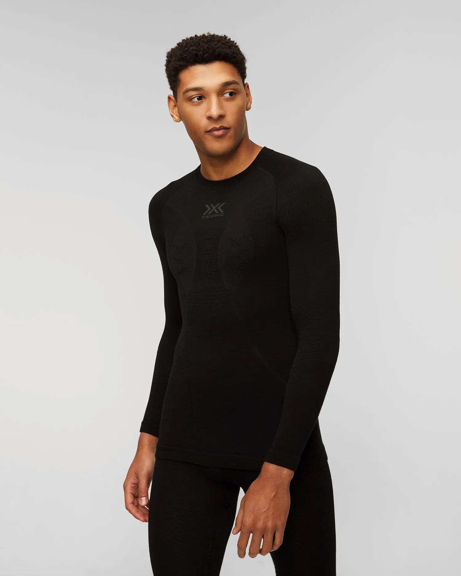 Maglietta a maniche lunghe termoattiva nera da uomo X-Bionic Merino clwt06w23m-b026