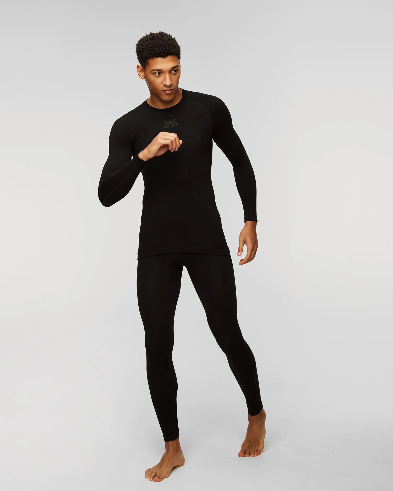 Maglietta a maniche lunghe termoattiva nera da uomo X-Bionic Merino clwt06w23m-b026
