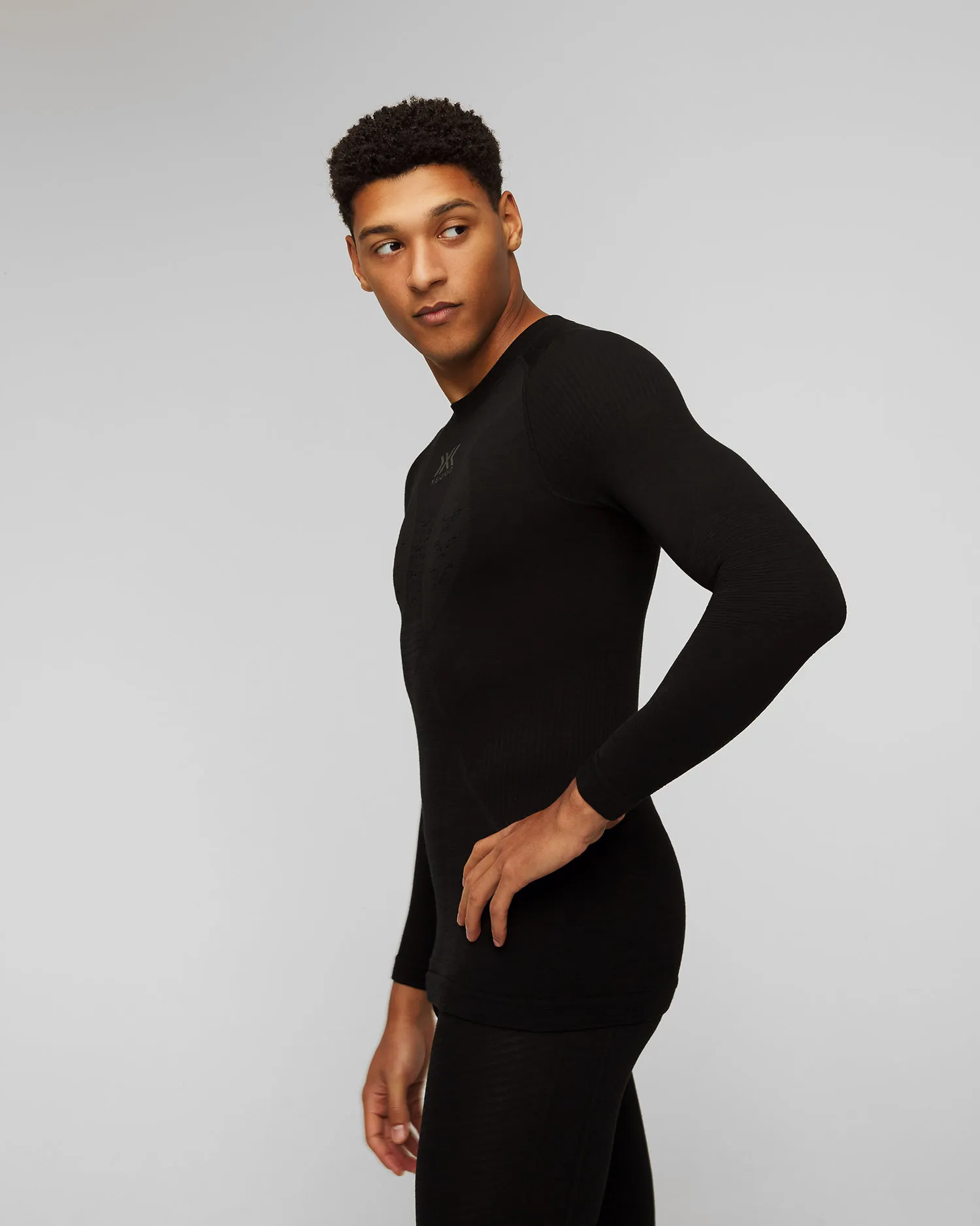 Maglietta a maniche lunghe termoattiva nera da uomo X-Bionic Merino clwt06w23m-b026