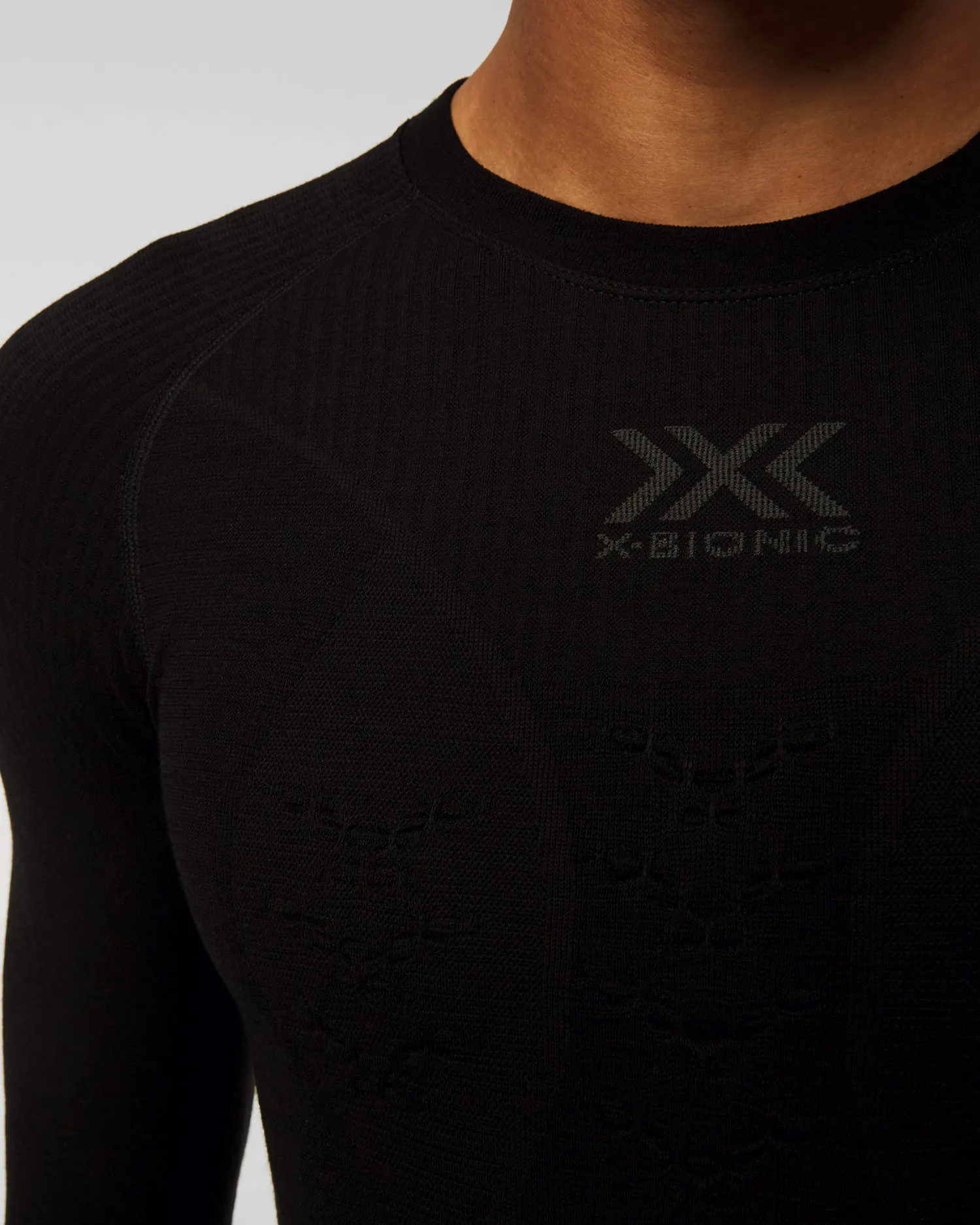 Maglietta a maniche lunghe termoattiva nera da uomo X-Bionic Merino clwt06w23m-b026