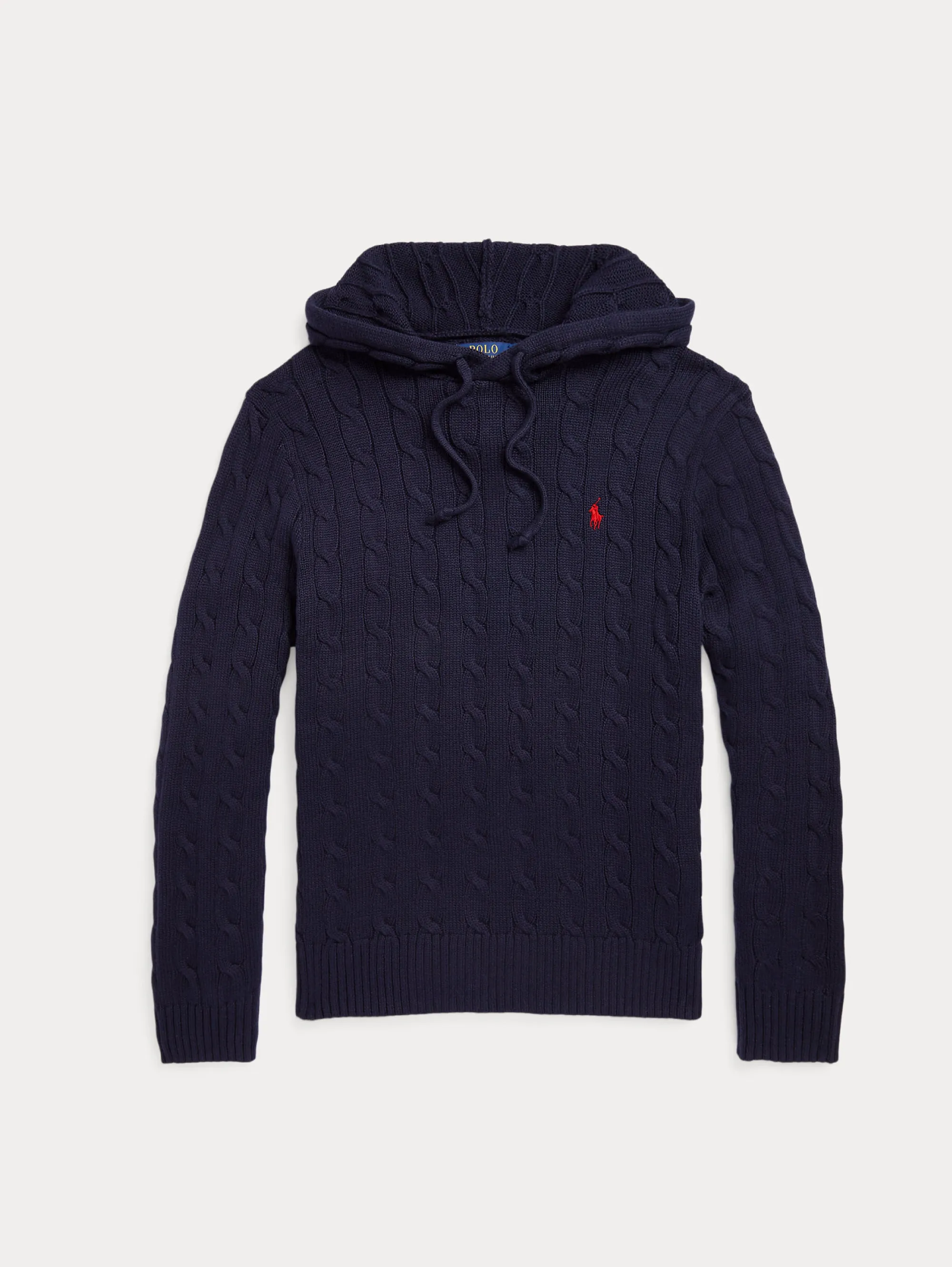Maglione a Trecce con Cappuccio Blu