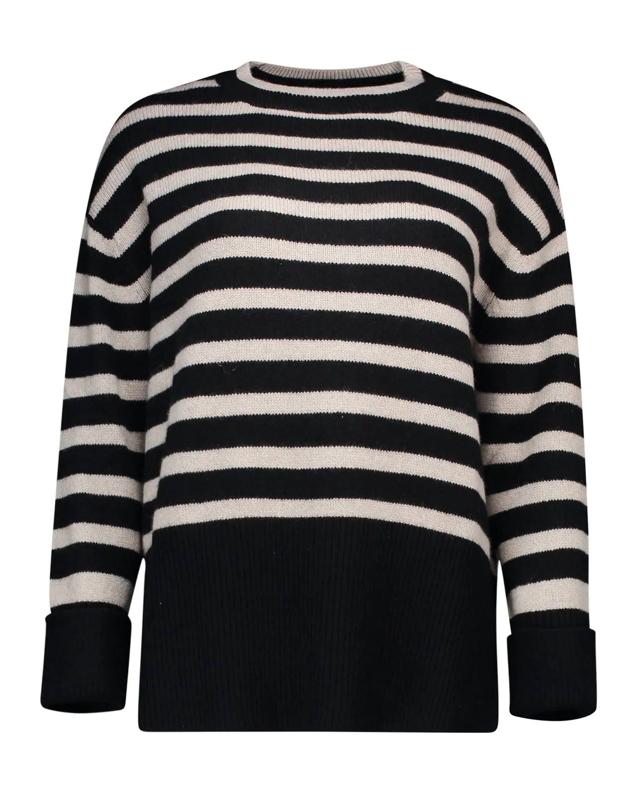 Maglione cashmere righe nero