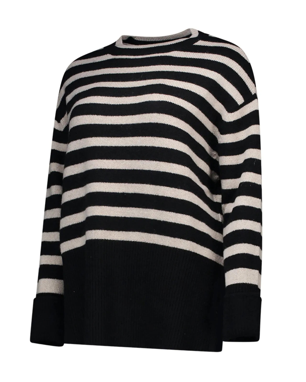 Maglione cashmere righe nero