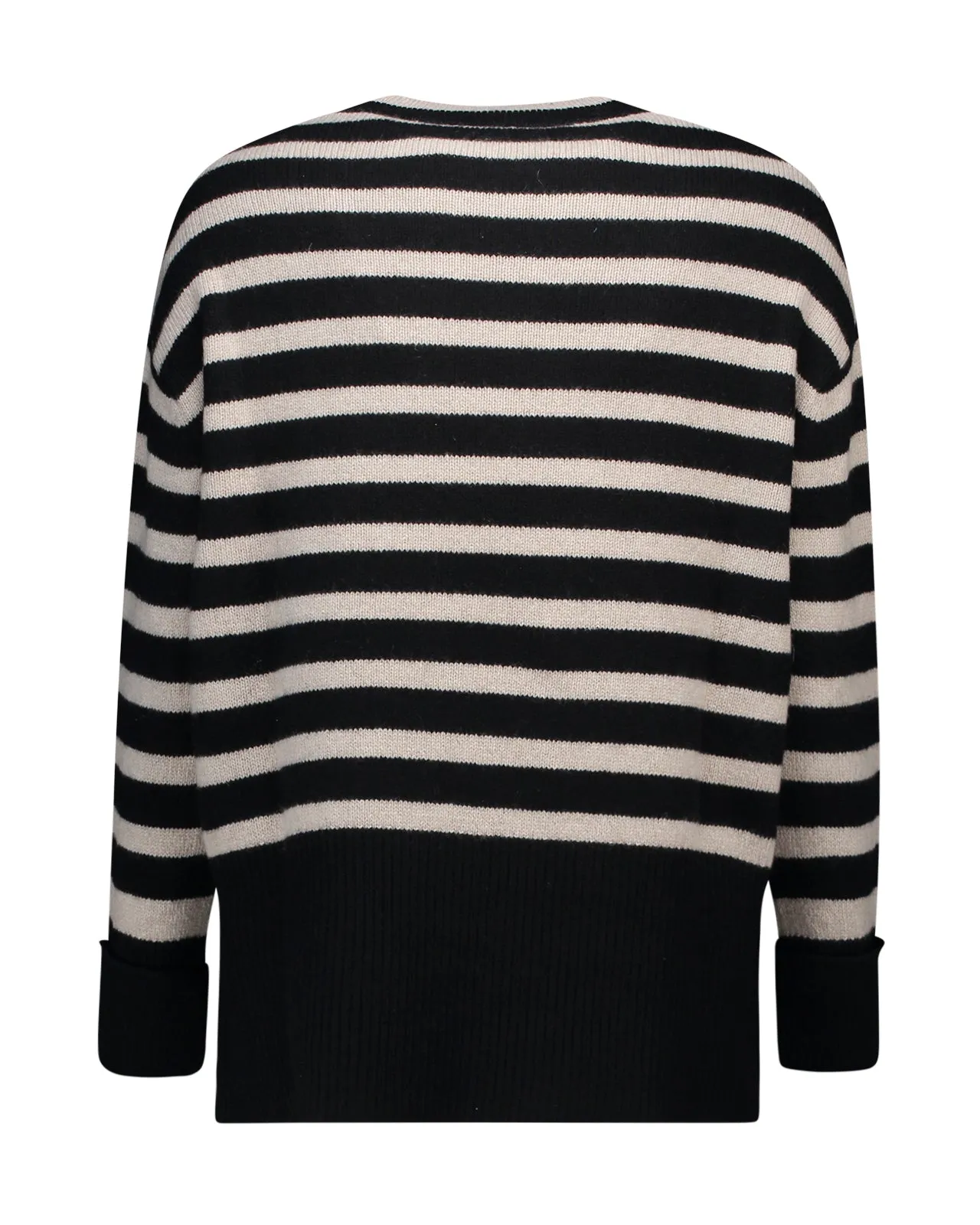 Maglione cashmere righe nero
