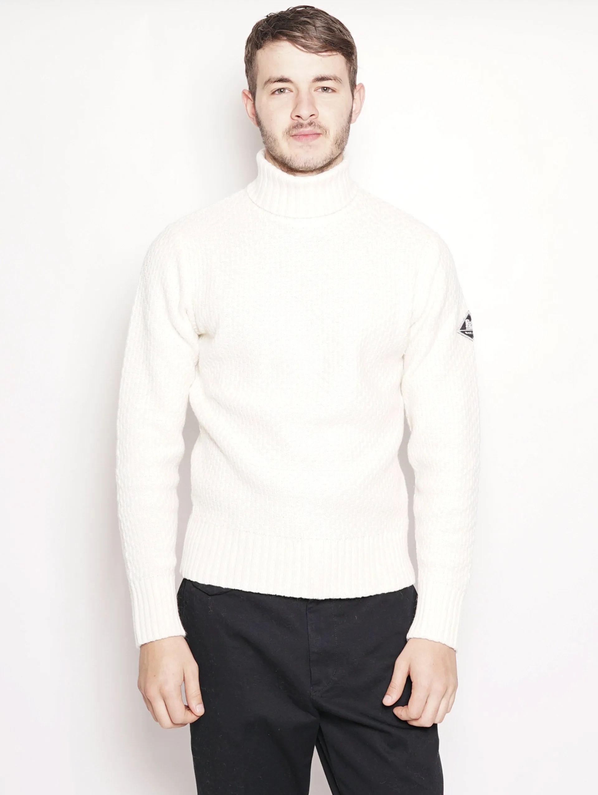 Maglione con Punto Sfalsato Bianco