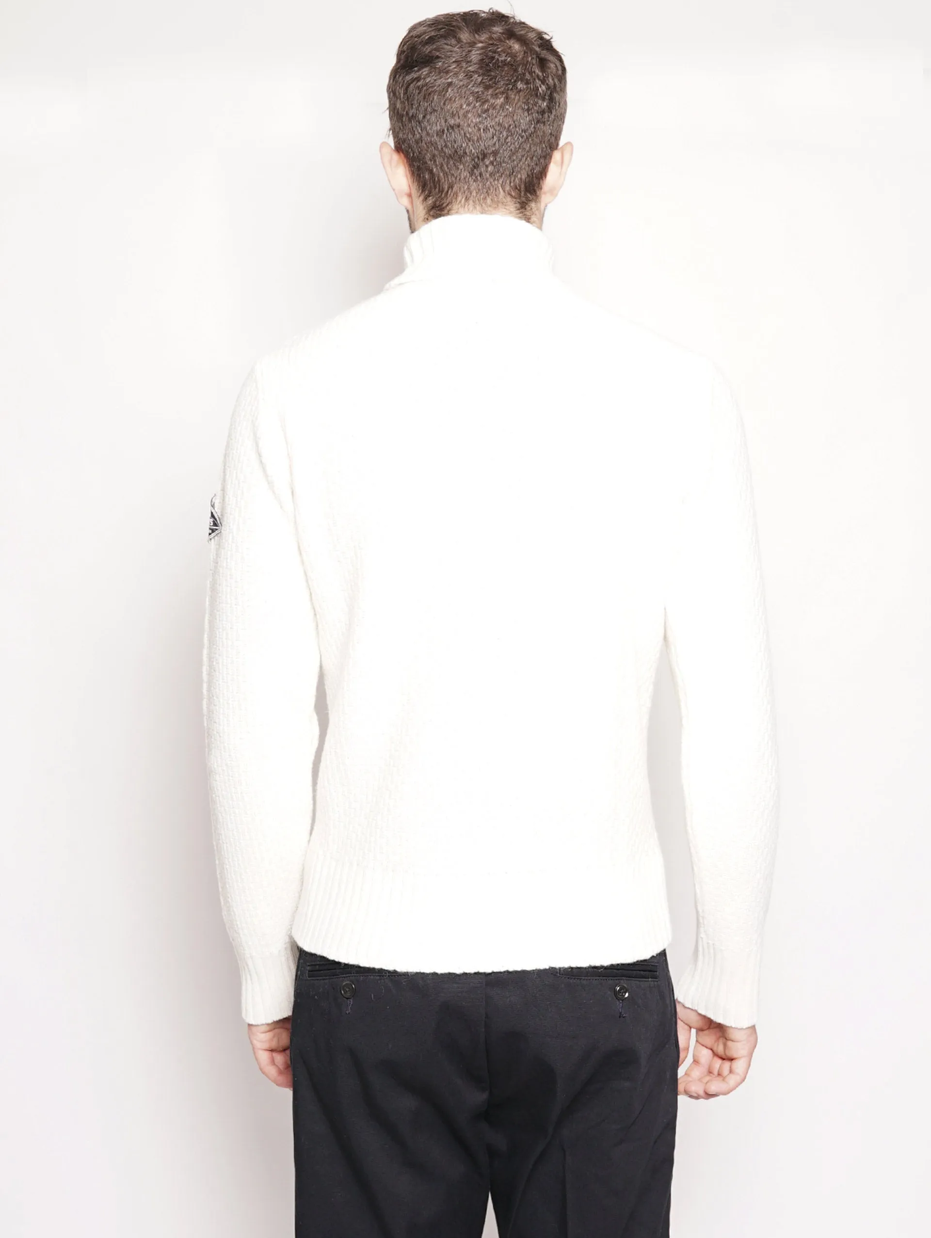 Maglione con Punto Sfalsato Bianco