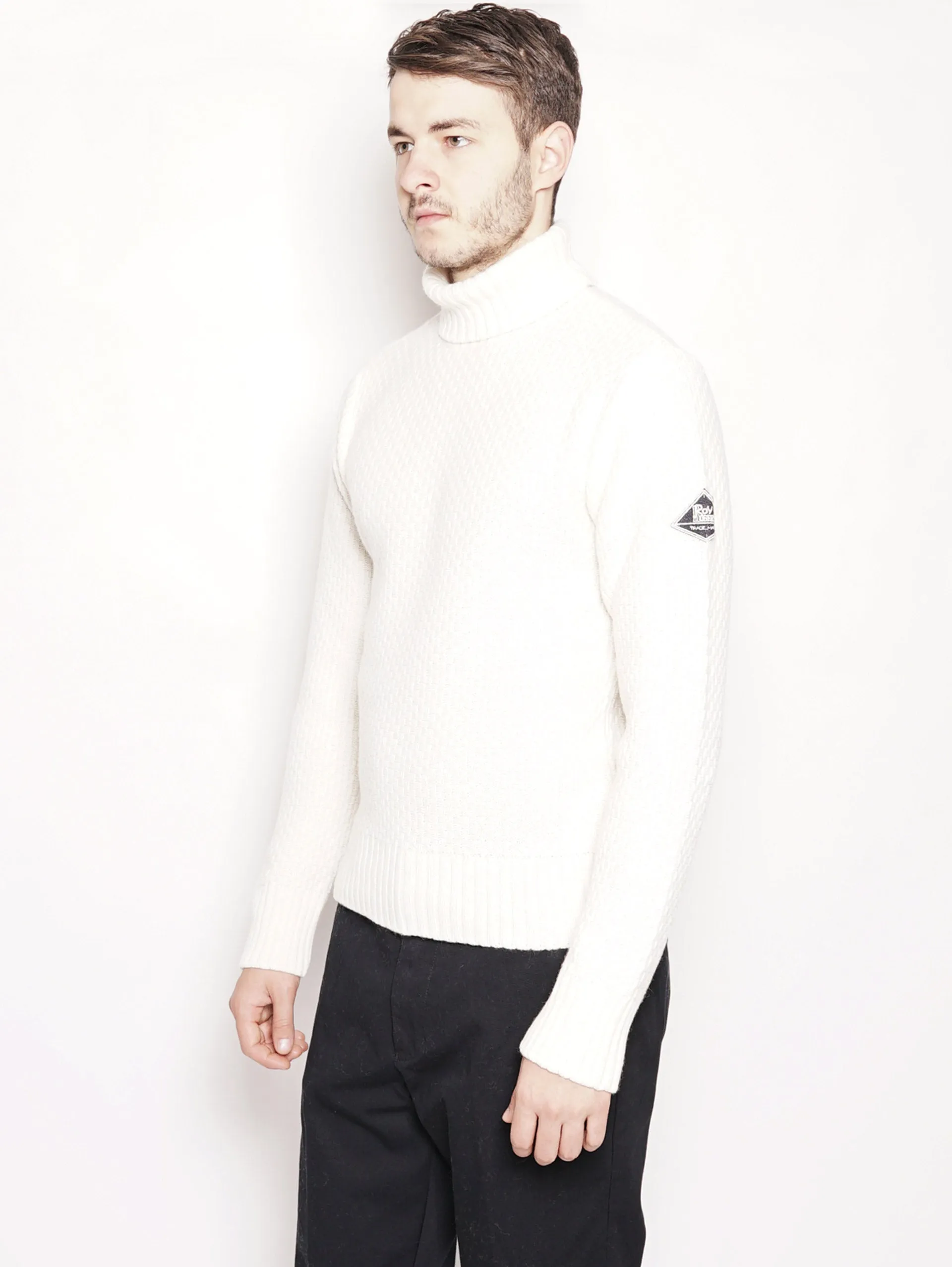 Maglione con Punto Sfalsato Bianco
