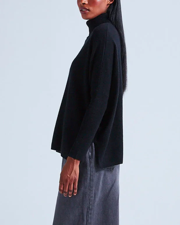 Maglione dolcevita cashmere nero