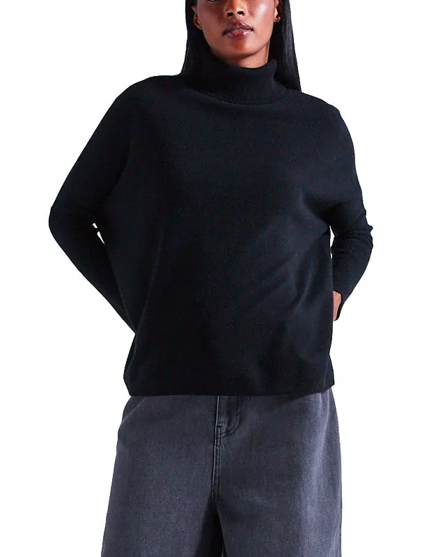 Maglione dolcevita cashmere nero