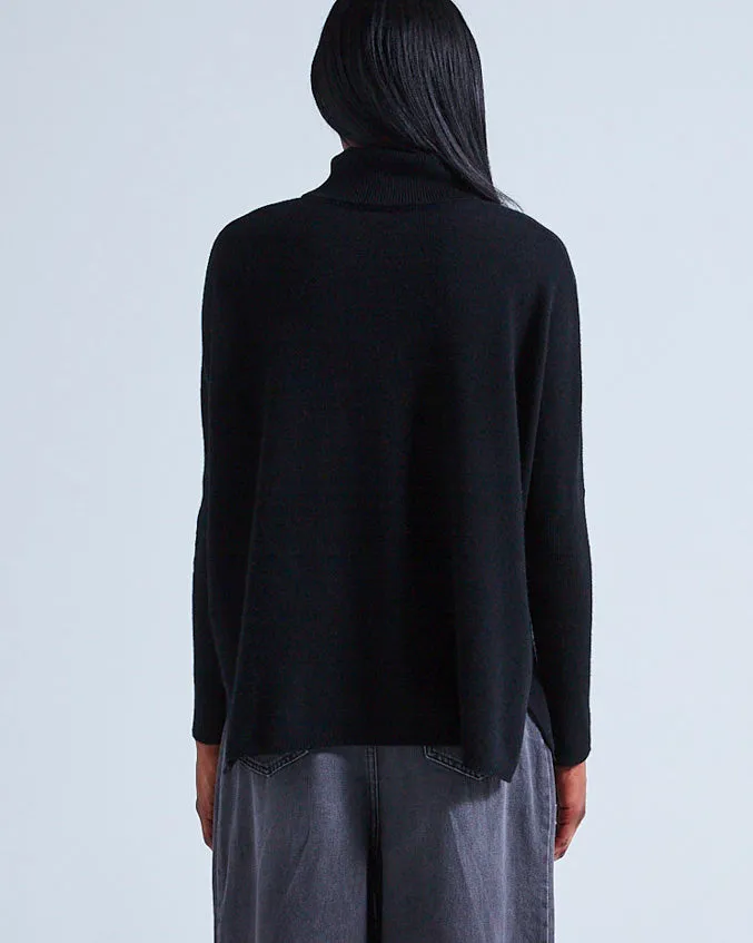 Maglione dolcevita cashmere nero
