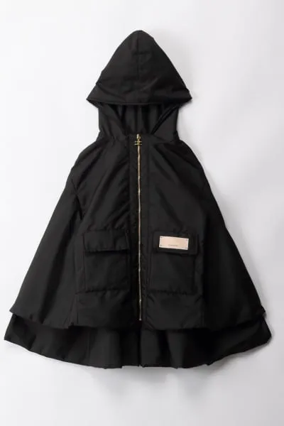 Mantella con cappuccio ed etichetta logo BLACK PINK LABEL