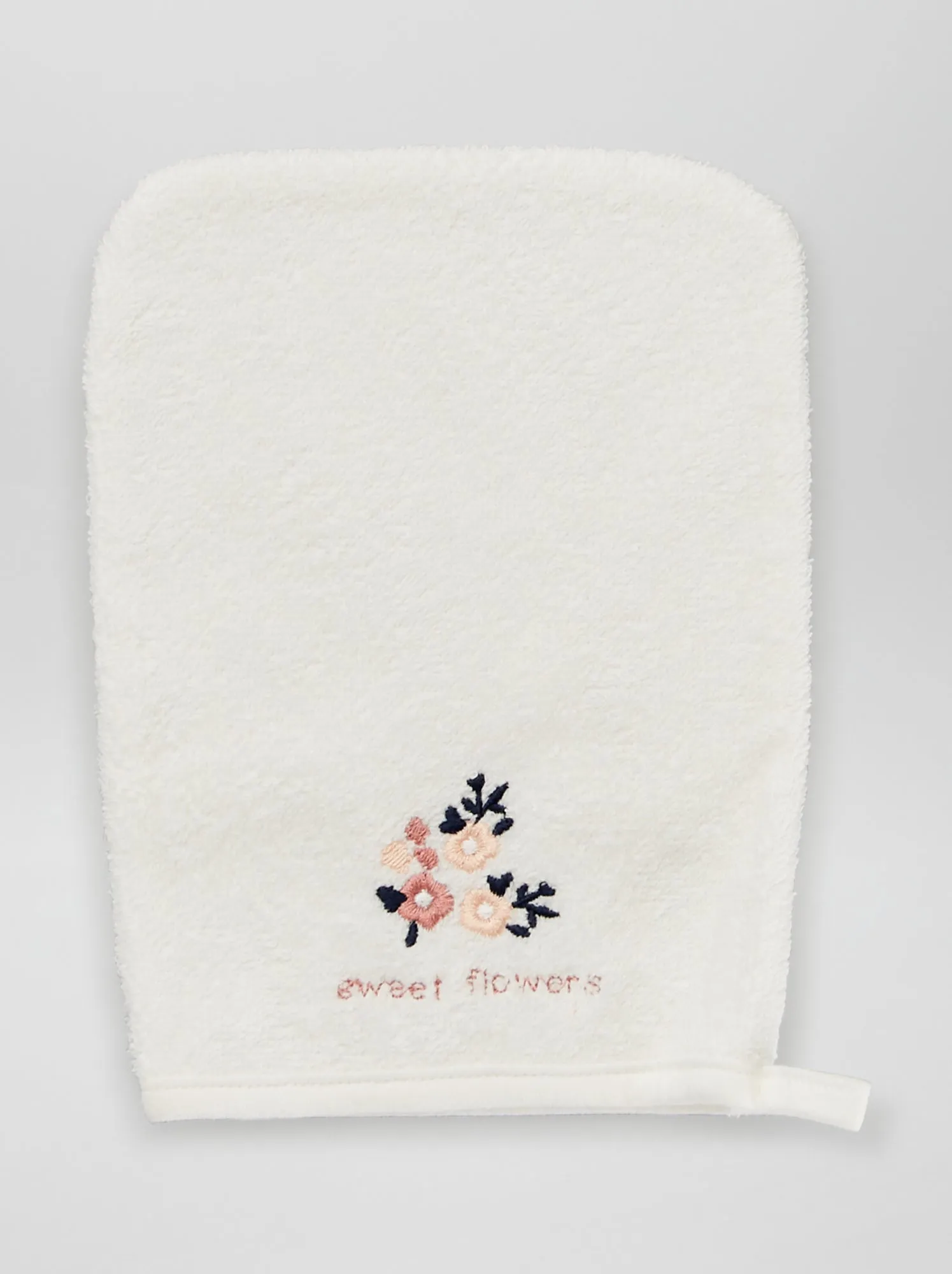 Mantella da bagno + guanto da bagno - 2 pezzi - BIANCO
