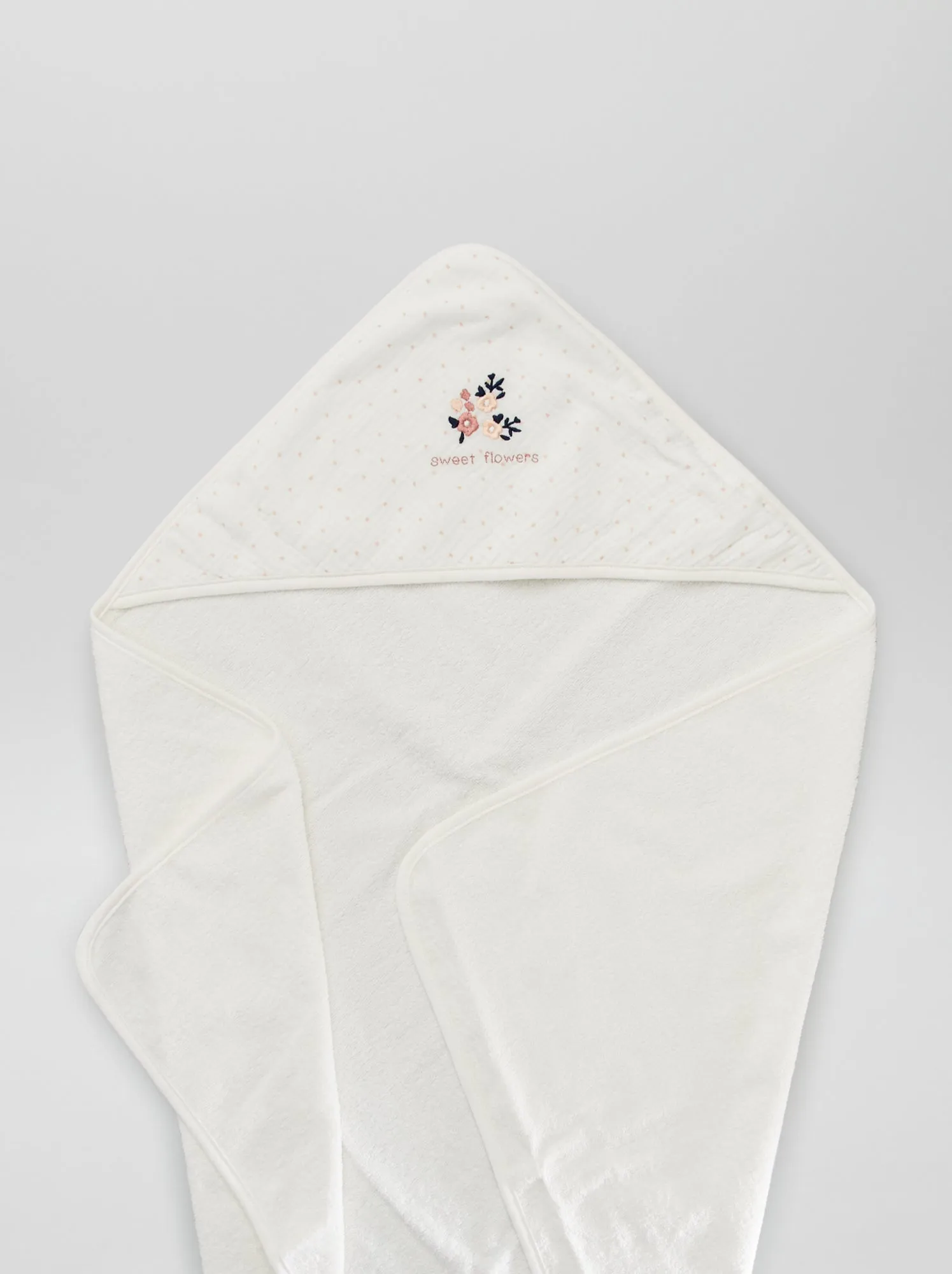 Mantella da bagno + guanto da bagno - 2 pezzi - BIANCO