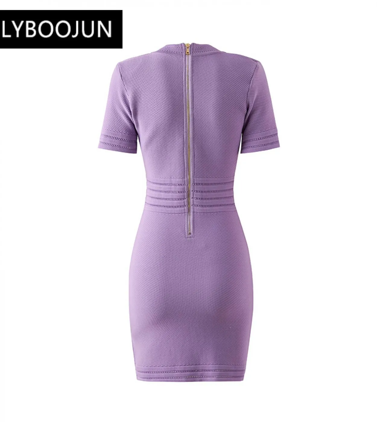 Marca Vneck manica corta guaina estiva maglia elastica tinta unita abiti viola per le donne 2022 elegante design di lusso di alt