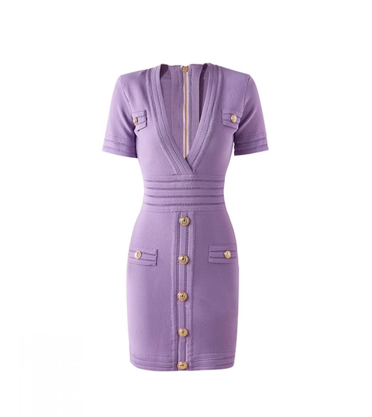 Marca Vneck manica corta guaina estiva maglia elastica tinta unita abiti viola per le donne 2022 elegante design di lusso di alt