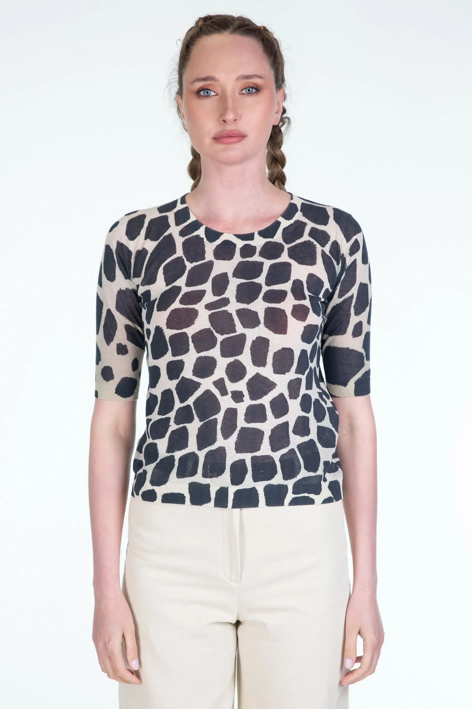 MAX MARA STUDIO maglia in organza animalier TINA