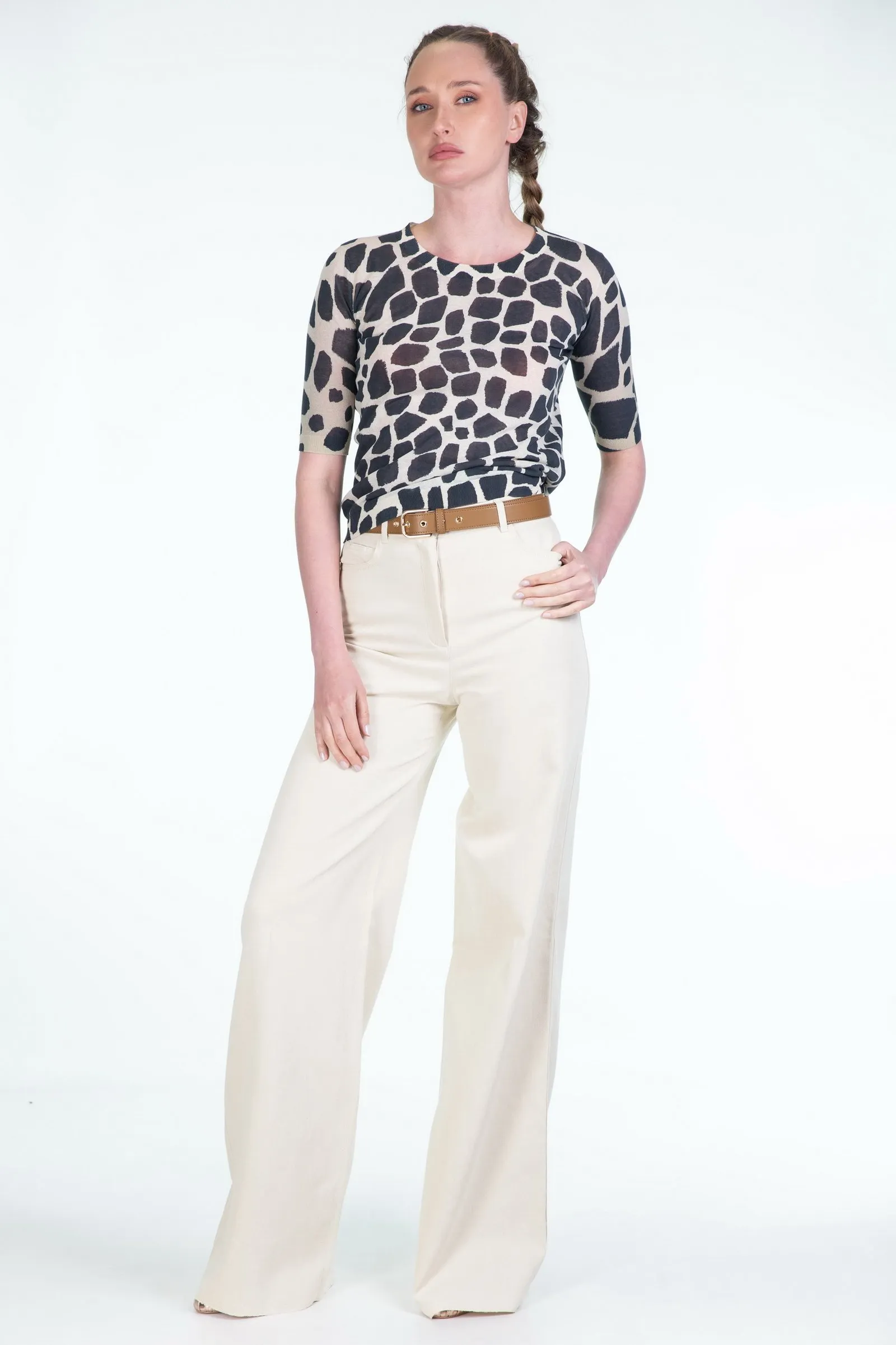 MAX MARA STUDIO maglia in organza animalier TINA
