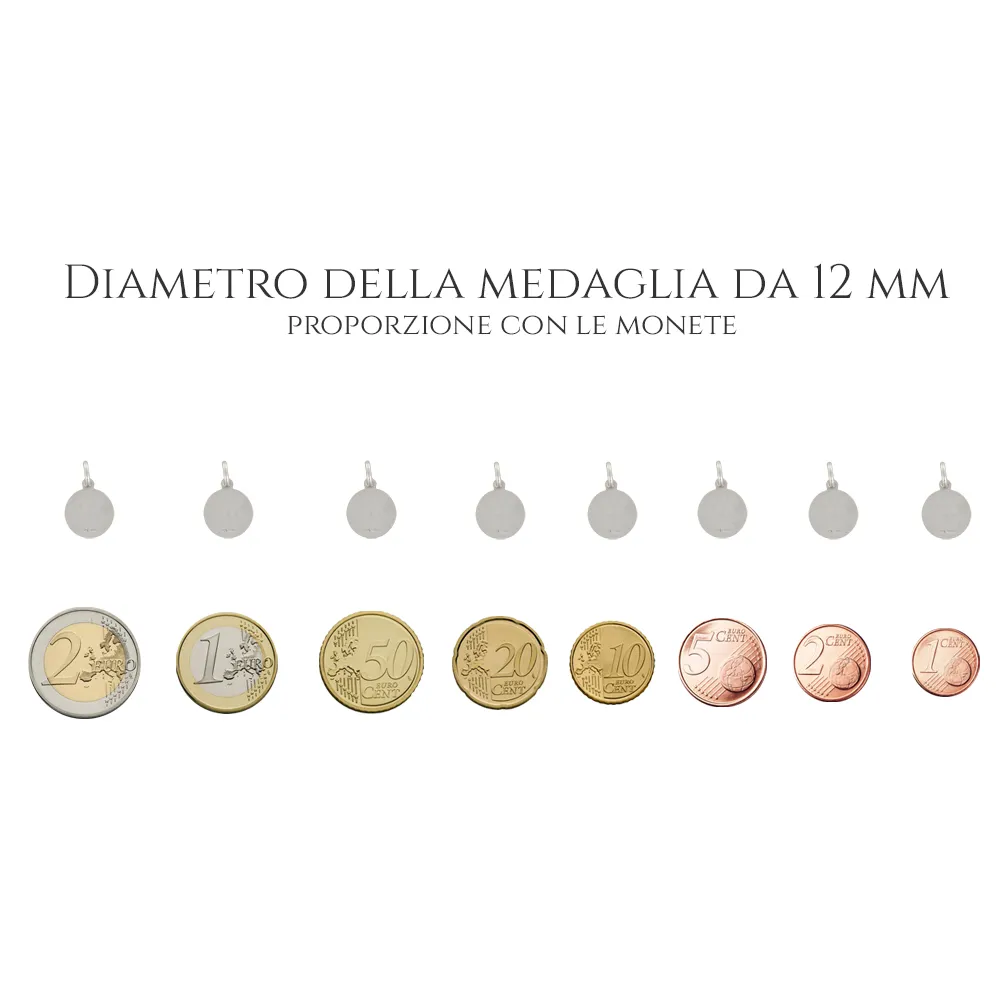 Medaglia Sacra Sindone in oro giallo 12 mm