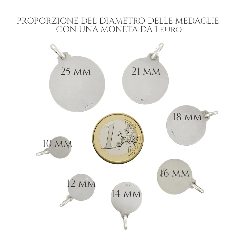 Medaglia Sacra Sindone in oro giallo 12 mm