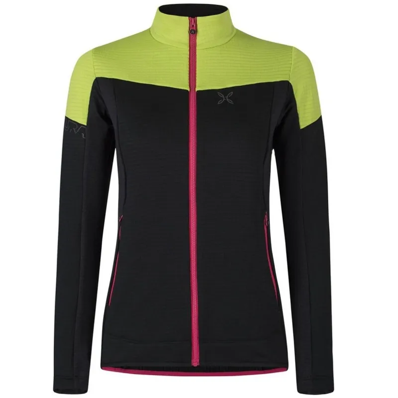 MONTURA STRETCH MIND MAGLIA WOMAN NERO/VERDE LIME