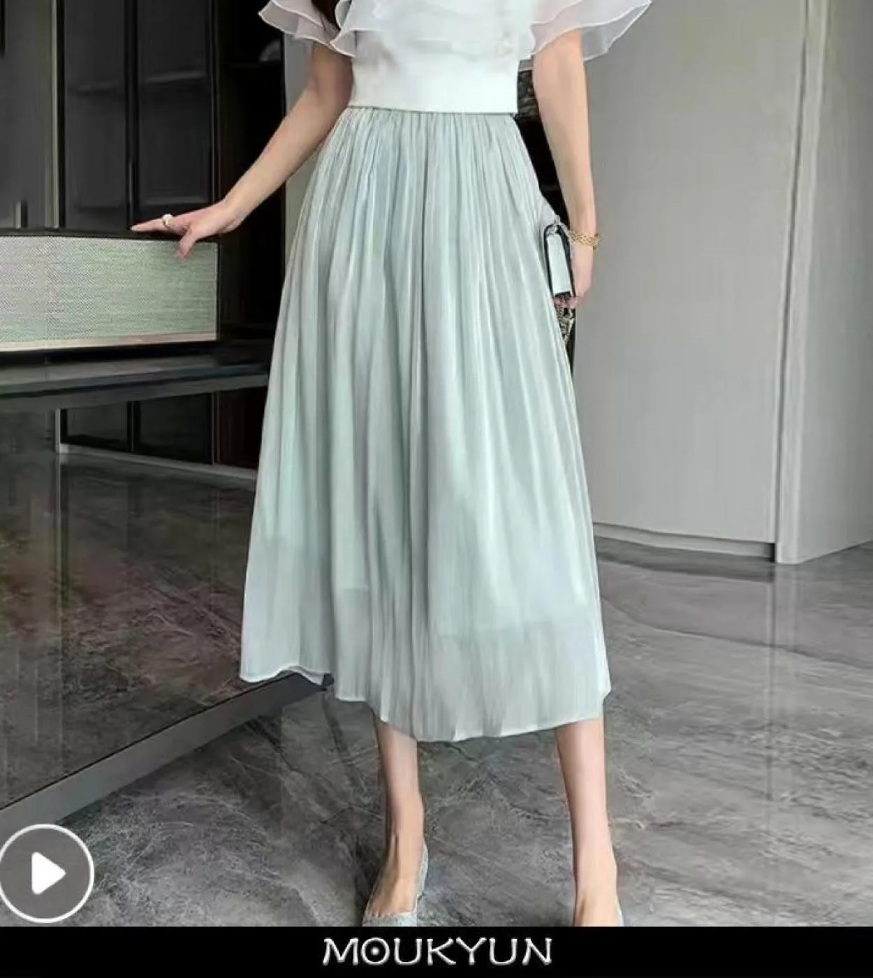 Moukyun Tulle Streamer Gonna a rete Estate Moda donna Una linea Gonne lunghe rosa Donna Casual Elegante Pieghe Faldas Muj