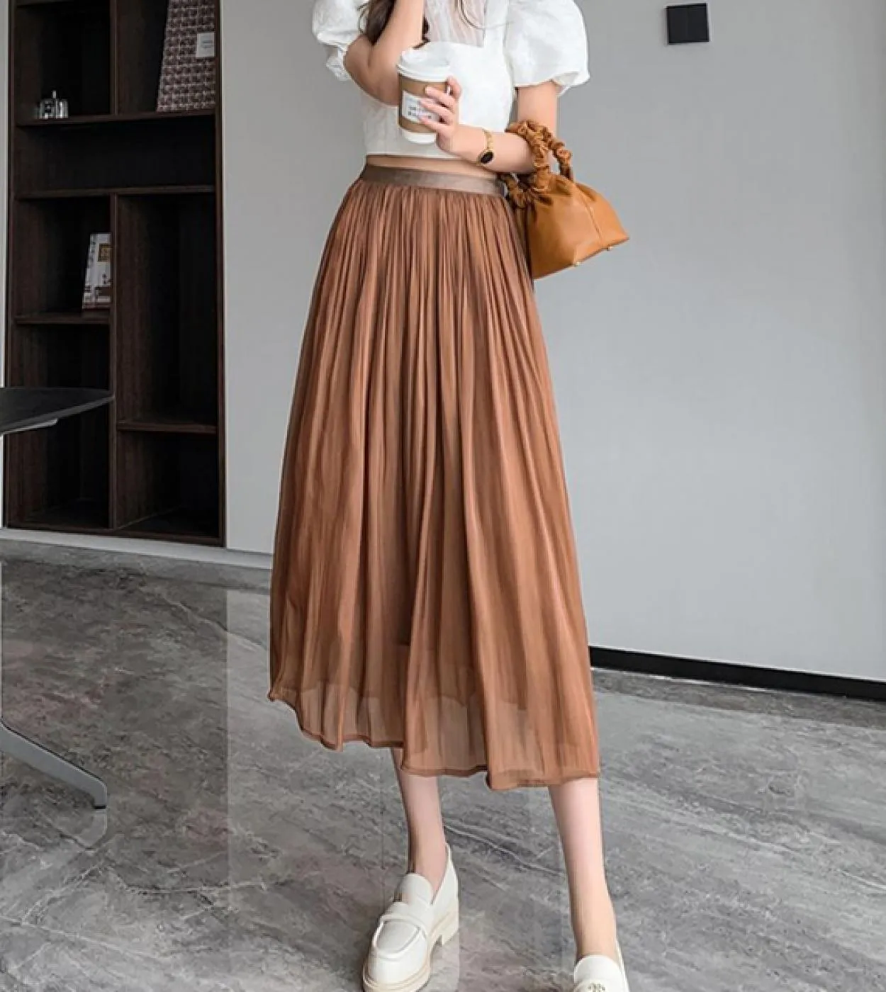 Moukyun Tulle Streamer Gonna a rete Estate Moda donna Una linea Gonne lunghe rosa Donna Casual Elegante Pieghe Faldas Muj