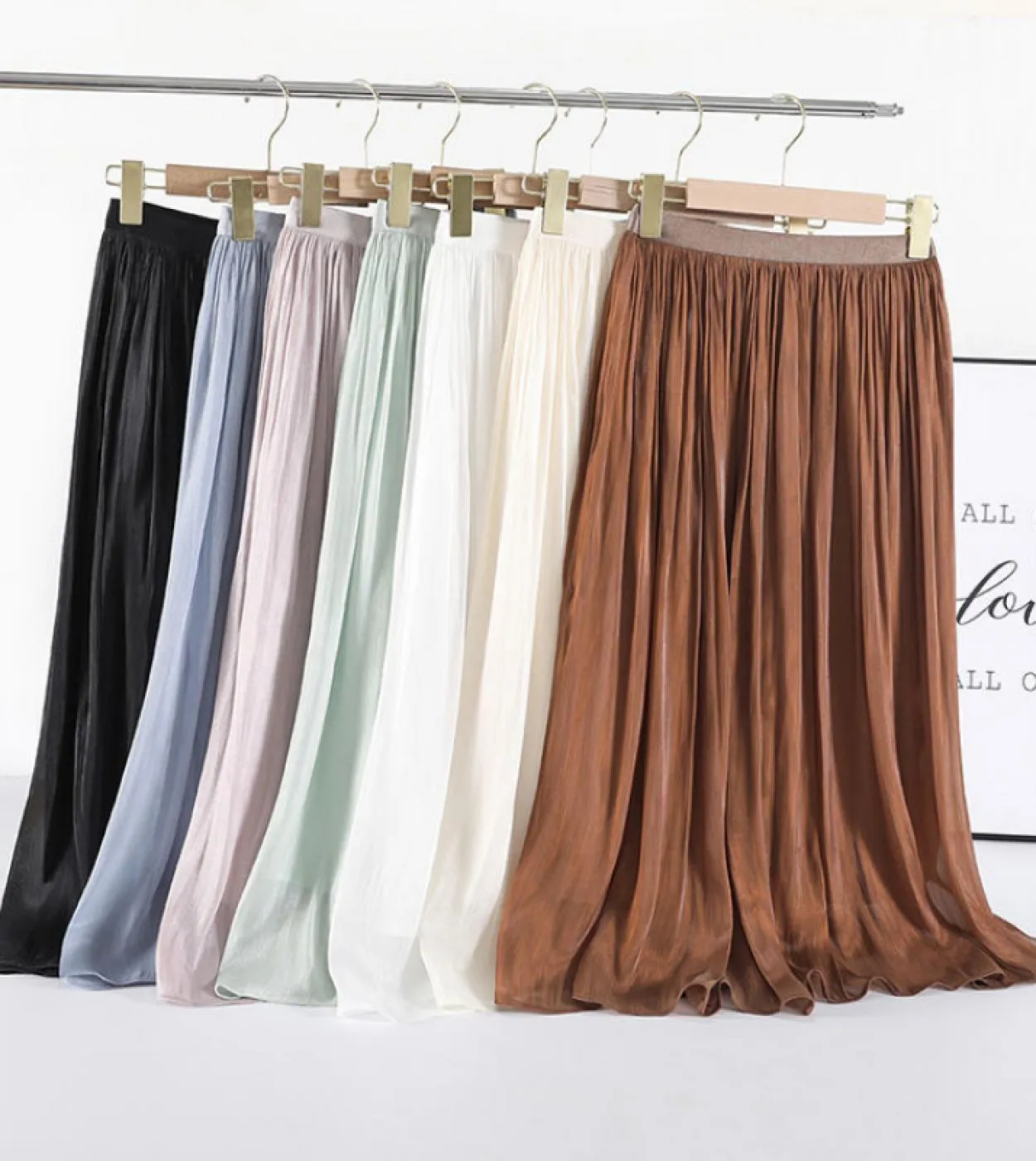 Moukyun Tulle Streamer Gonna a rete Estate Moda donna Una linea Gonne lunghe rosa Donna Casual Elegante Pieghe Faldas Muj