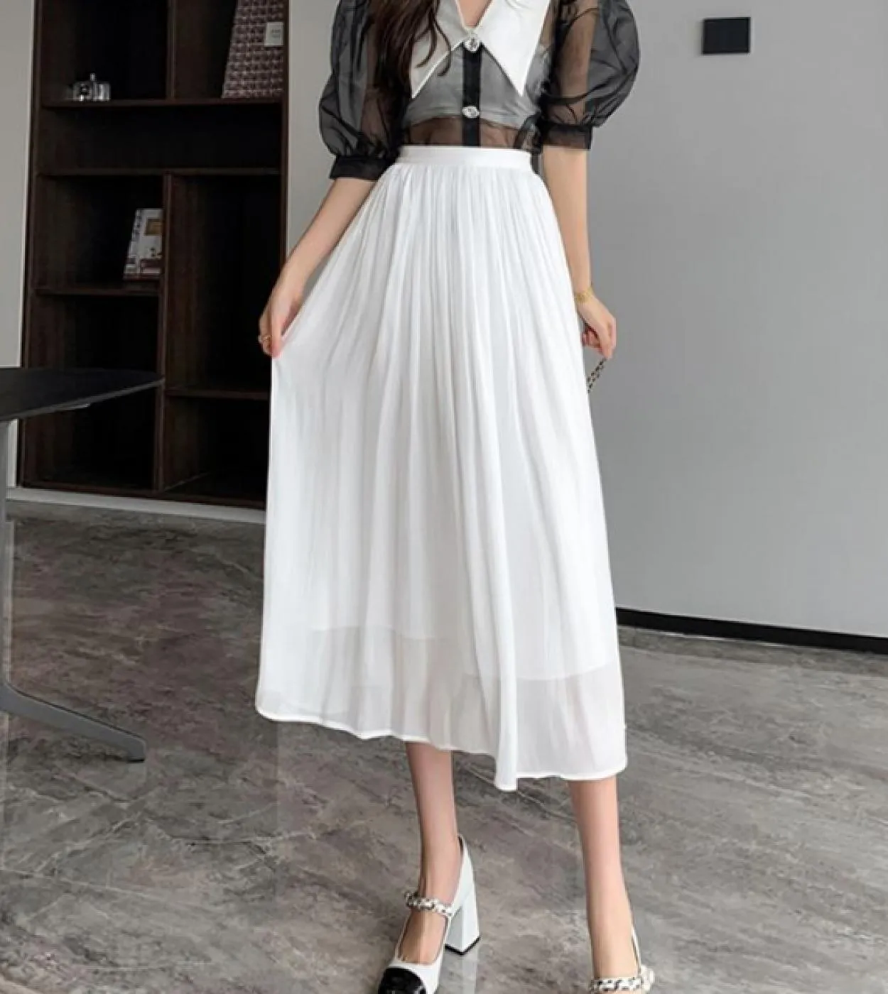 Moukyun Tulle Streamer Gonna a rete Estate Moda donna Una linea Gonne lunghe rosa Donna Casual Elegante Pieghe Faldas Muj