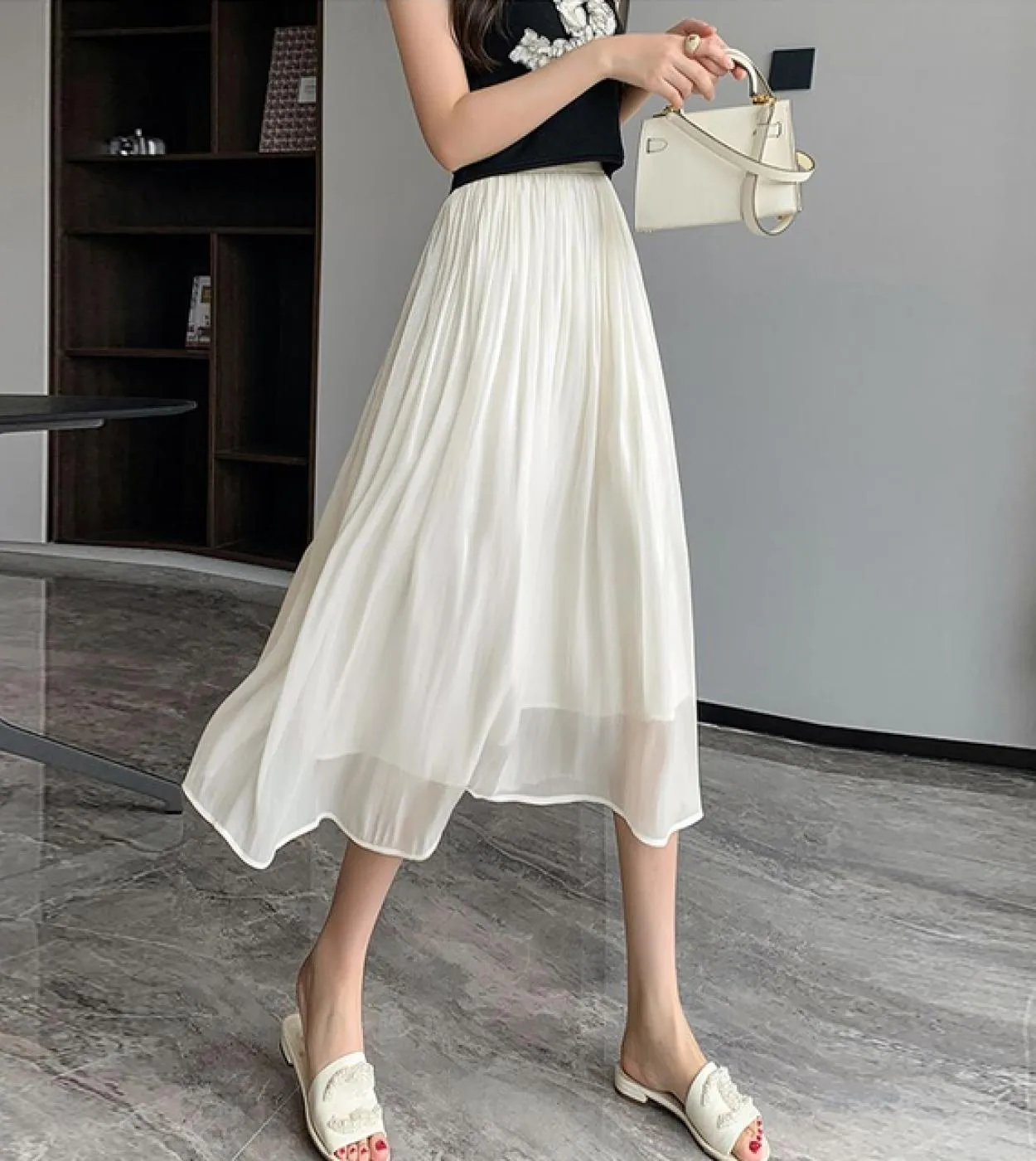 Moukyun Tulle Streamer Gonna a rete Estate Moda donna Una linea Gonne lunghe rosa Donna Casual Elegante Pieghe Faldas Muj