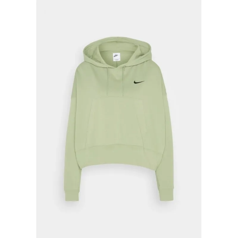 NIKE FELPA DONNA IN JERSEY DI COTONE OVERSIZE CON CAPPUCCIO COLORE VERDE