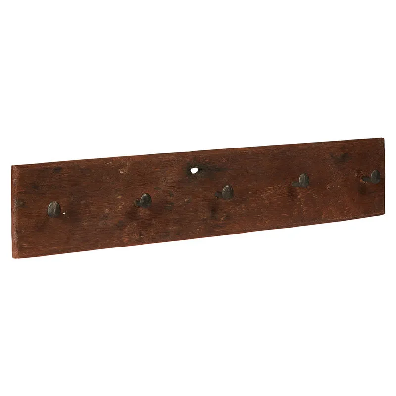 Novità Home attaccapanni legno ganci metallo - 5 posti, marrone, nero