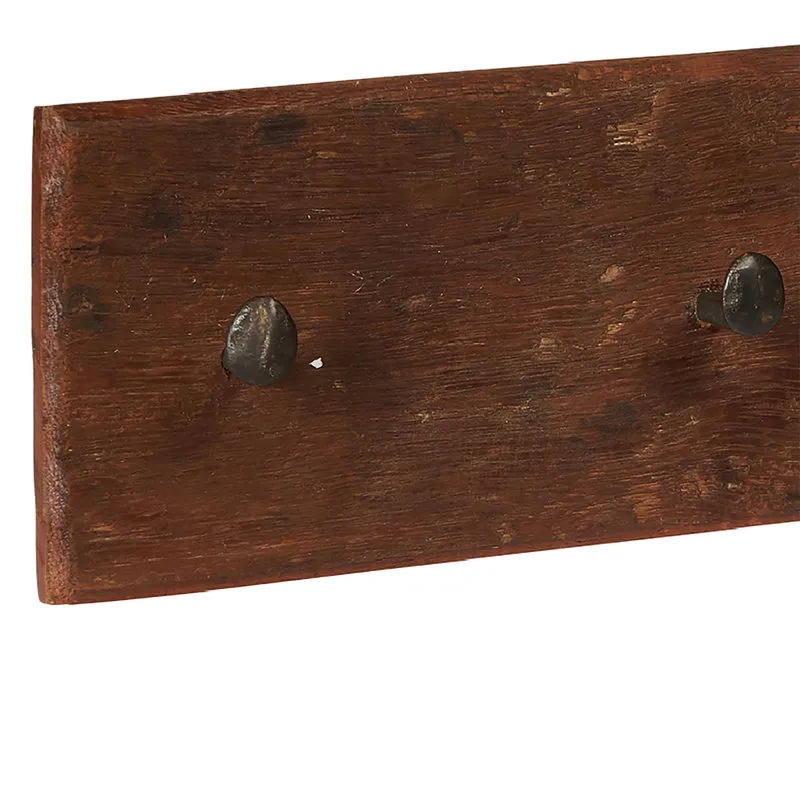 Novità Home attaccapanni legno ganci metallo - 5 posti, marrone, nero