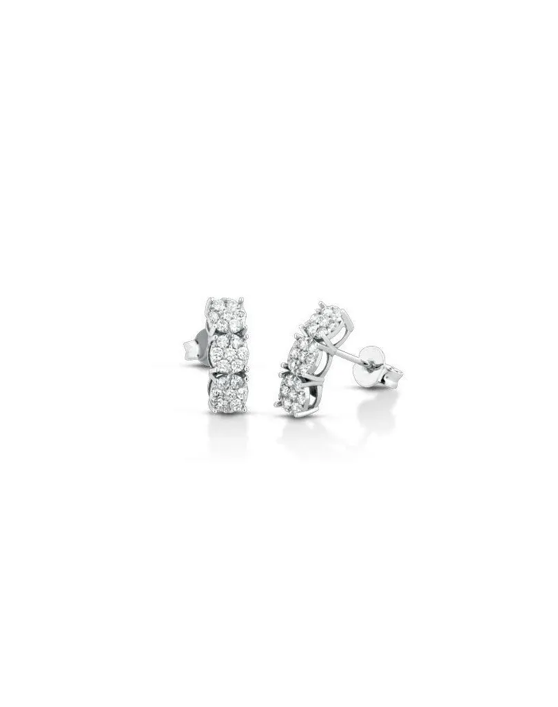 Orecchini trilogy Gold Coast in oro bianco 18k con diamanti naturali e vvs