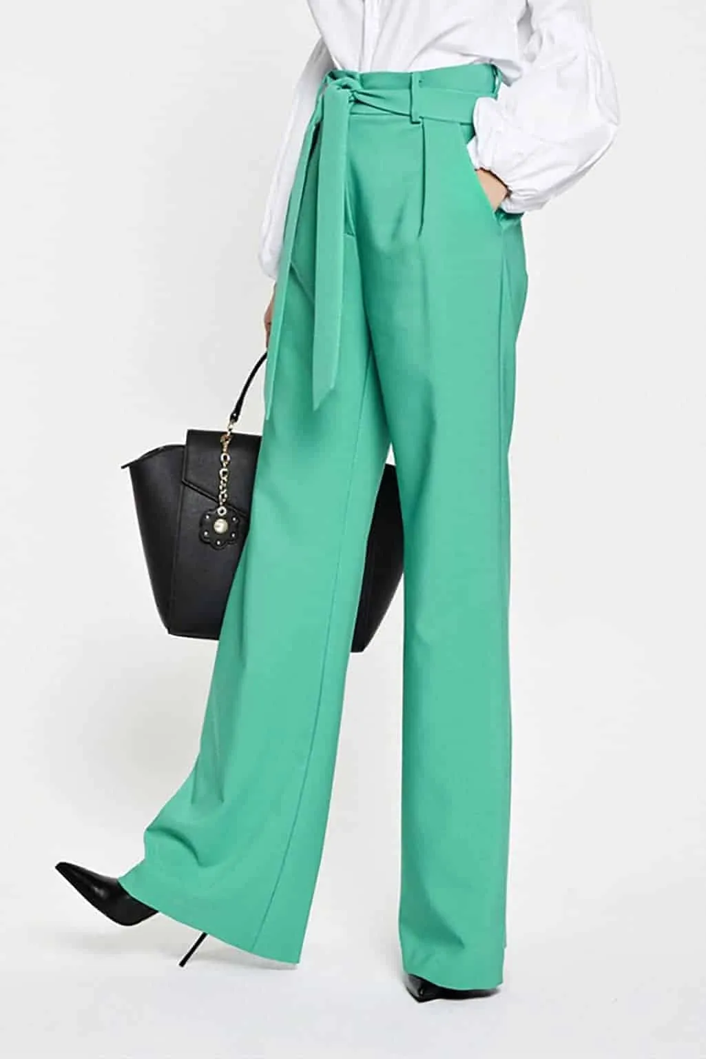 Pantalone a palazzo NERO E VERDE