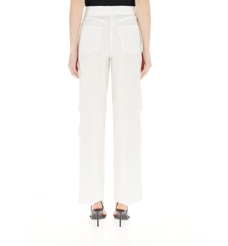 Pantalone cargo in lino
