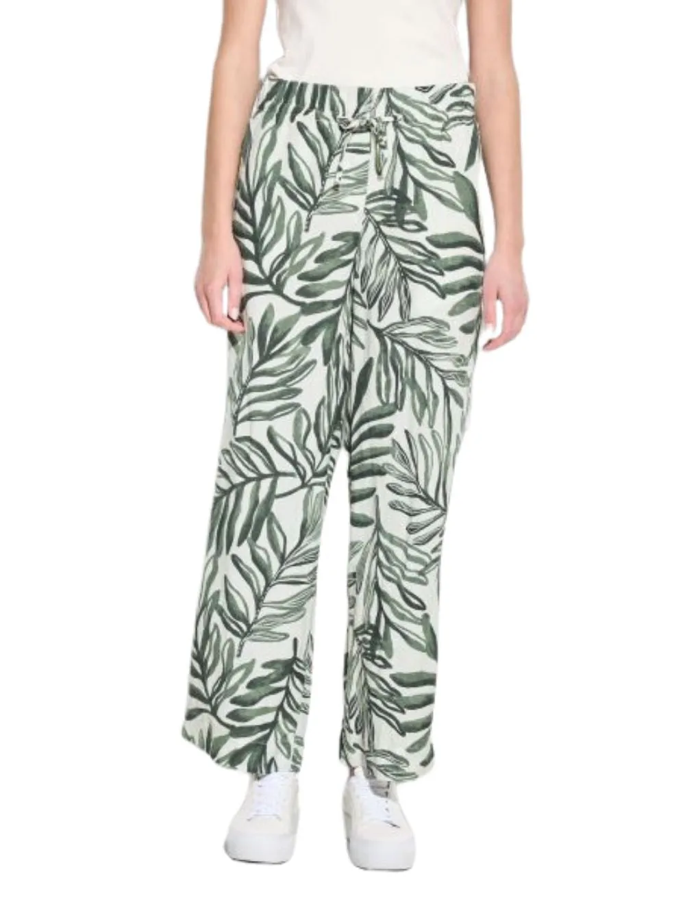 Pantalone Donna in misto lino bianco