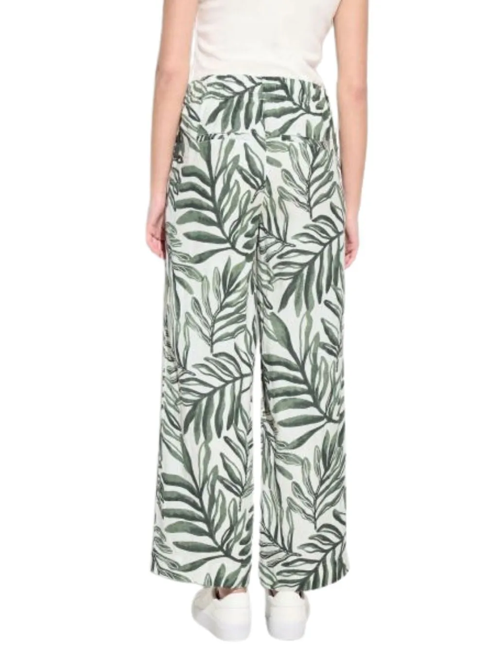 Pantalone Donna in misto lino bianco