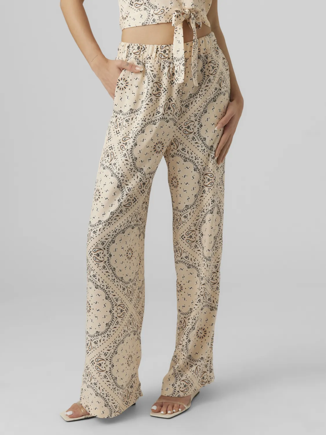 Pantalone donna palazzo RINA rosa fantasia