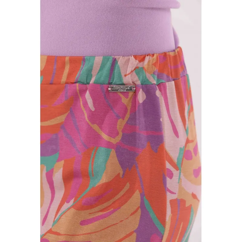 PANTALONE PALAZZO FANTASIA IN ITY ARANCIO/MENTA