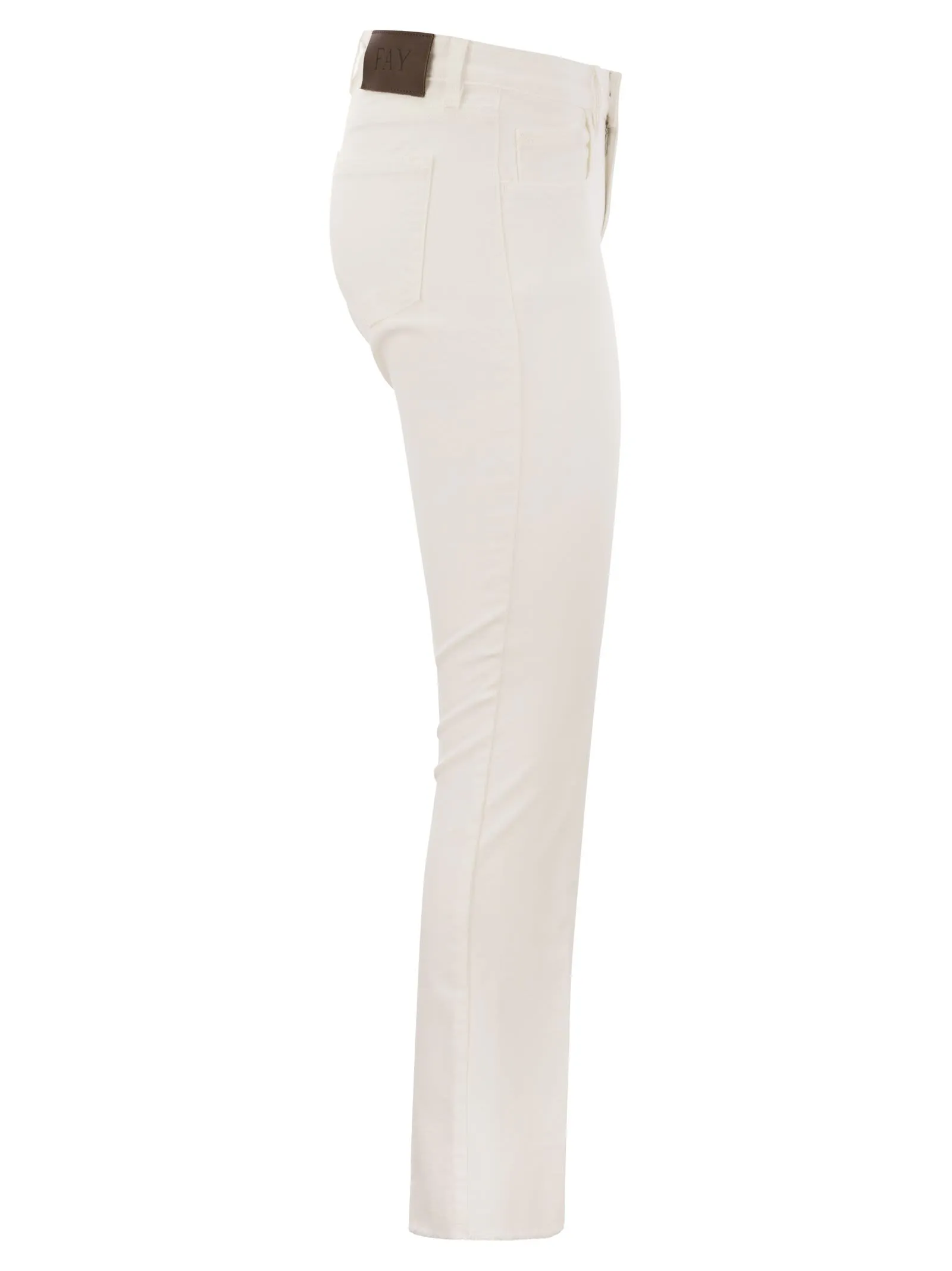 Pantaloni 5 tasche in cotone elasticizzat