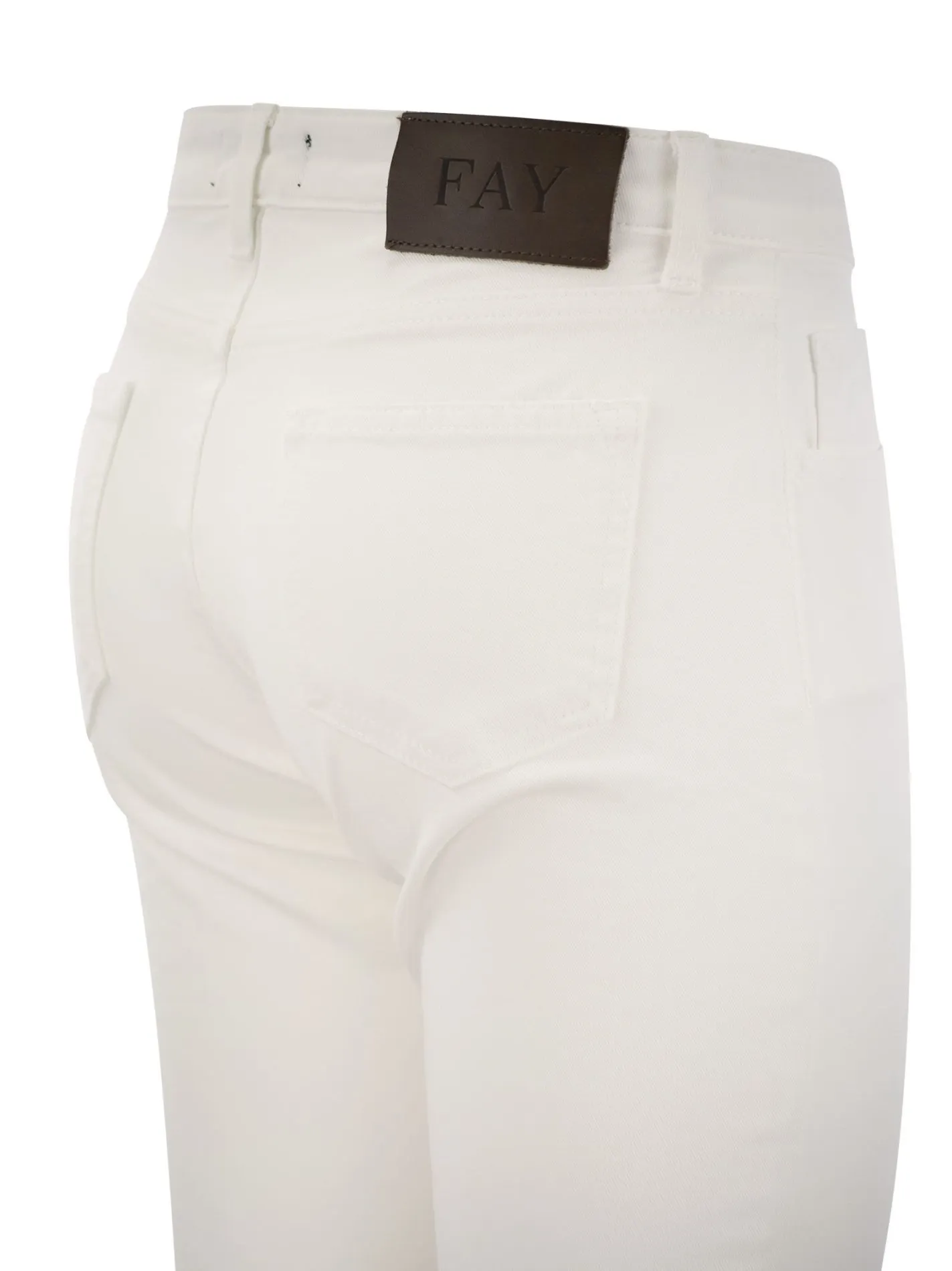 Pantaloni 5 tasche in cotone elasticizzat