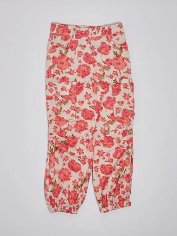 Pantaloni cargo bambina Twinset  in popeline di cotone stretch Camelia