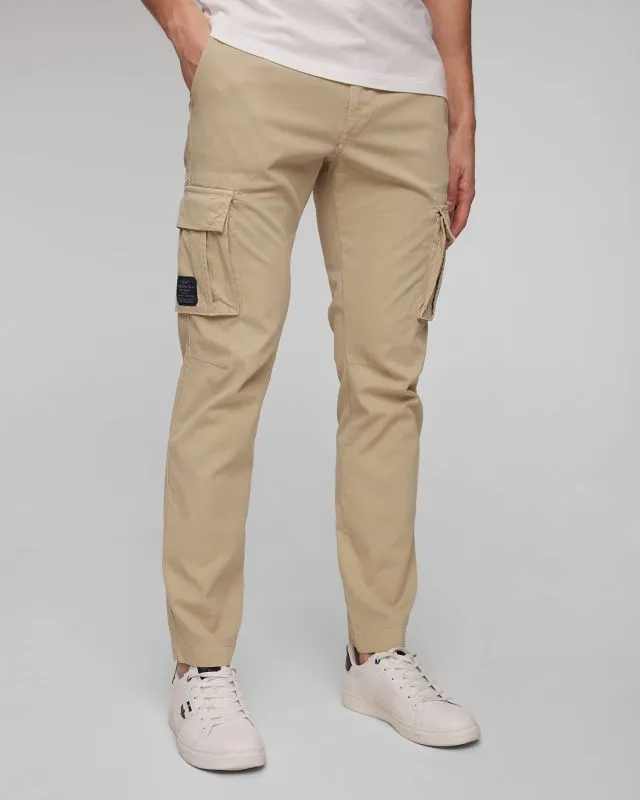 Pantaloni cargo beige da uomo Aeronautica Militare