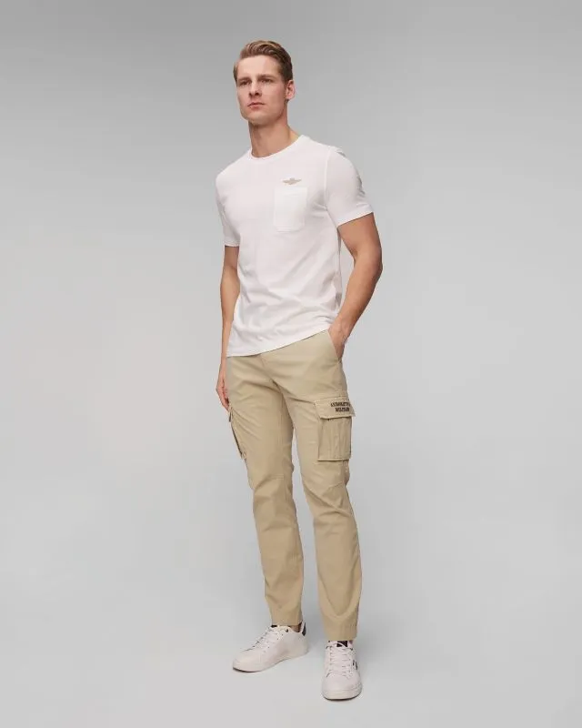 Pantaloni cargo beige da uomo Aeronautica Militare