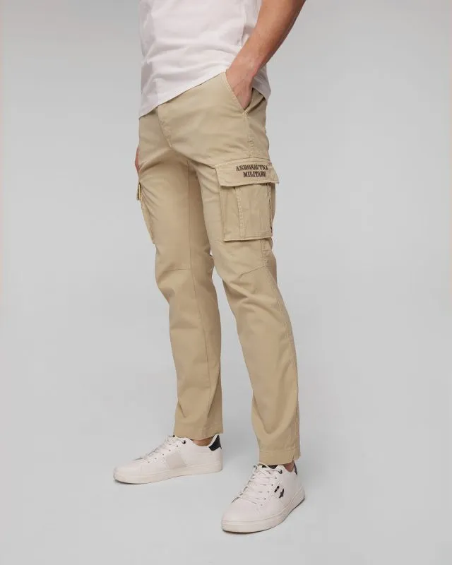 Pantaloni cargo beige da uomo Aeronautica Militare