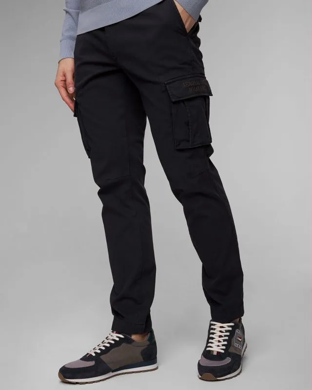 Pantaloni cargo blu scuro da uomo Aeronautica Militare