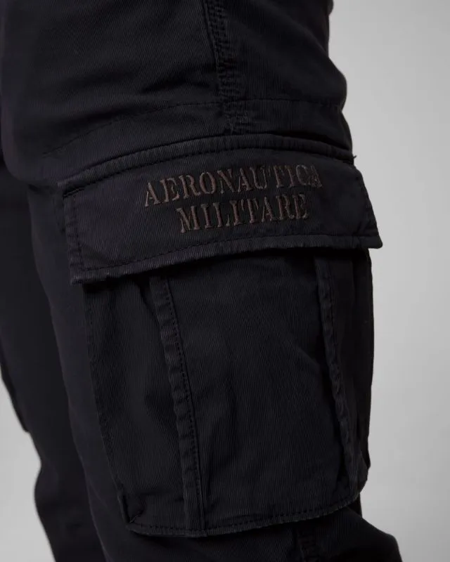 Pantaloni cargo blu scuro da uomo Aeronautica Militare
