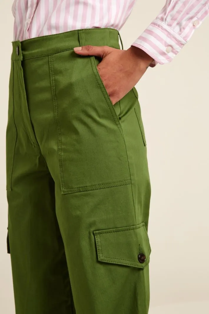 Pantaloni dritti in cotone