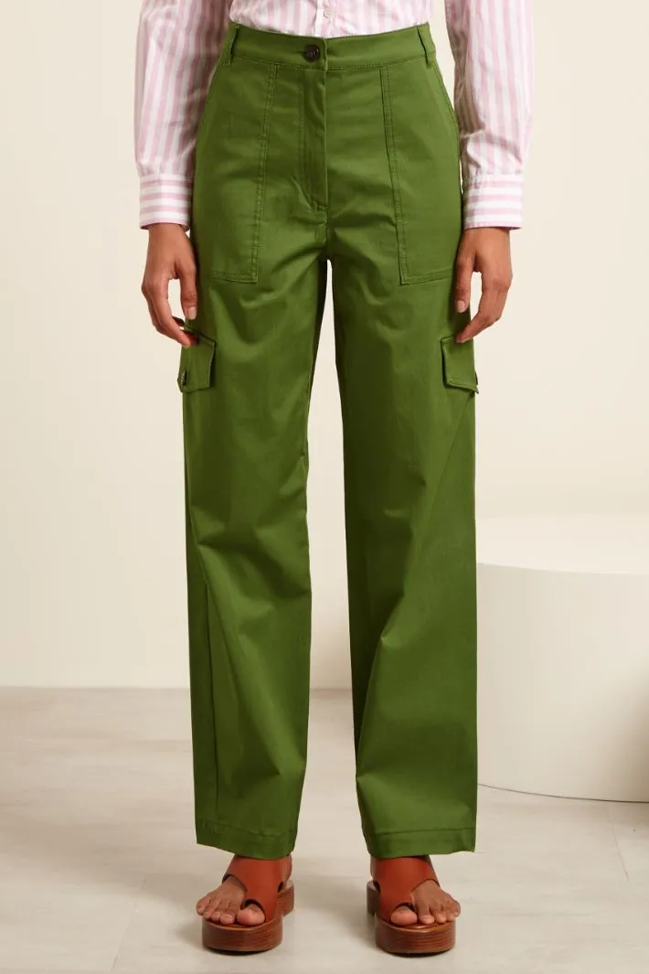 Pantaloni dritti in cotone